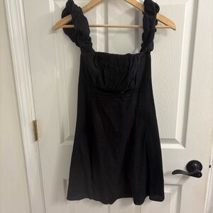 Free People Bom Bom Island Mini Dress - Black